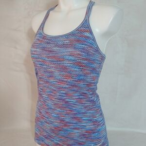 Nike Blue and Red Patterned Tank Top